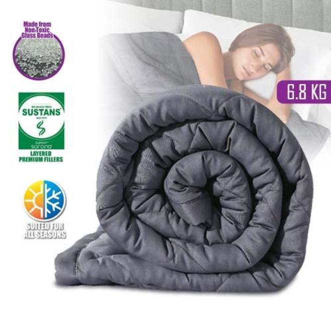 Cuddle Comfort Weighted Blanket Grey (6.8kg) at Mighty Ape NZ