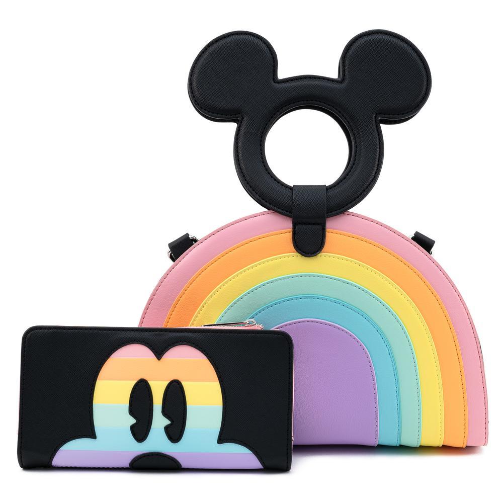 Loungefly Disney Mickey Mouse Pastel Rainbow Handle Crossbody Bag at
