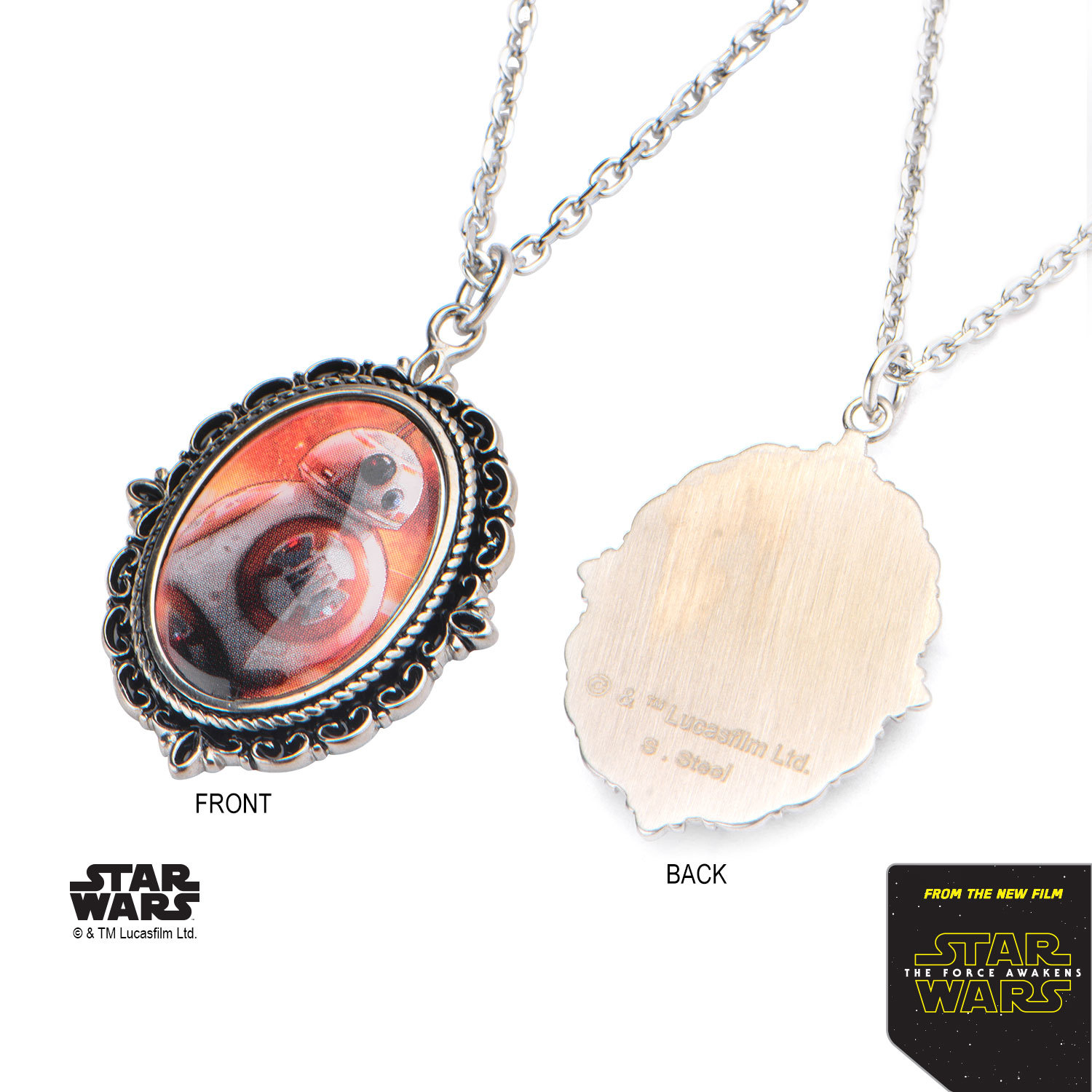 Star Wars Stainless Steel BB8 Cameo Pendant image