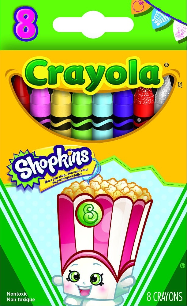 Crayola Shopkins: Poppy Corn Crayon - 8 Pack