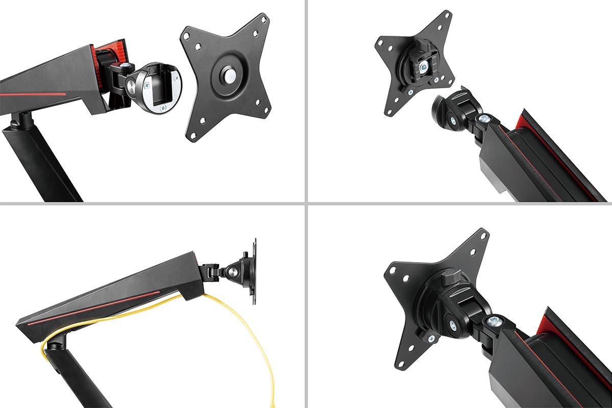 Kogan Dual Full Motion SpringAssisted RGB Gaming Monitor Mount with
