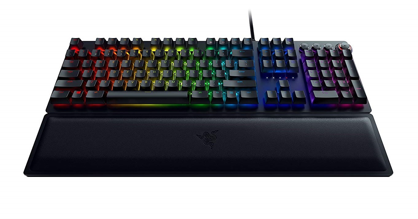 Razer Huntsman Elite Mechanical Gaming Keyboard With Wrist Support on PC