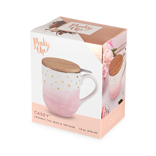 Casey Pink Ceramic Tea Mug & Infuser