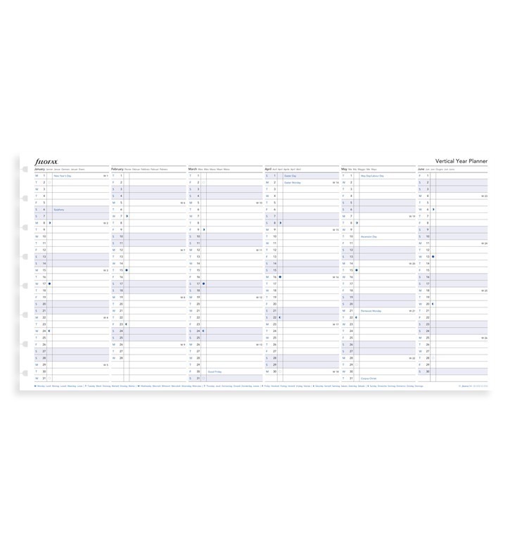 Filofax: A5 Notebook 2019 Year Planner Refill