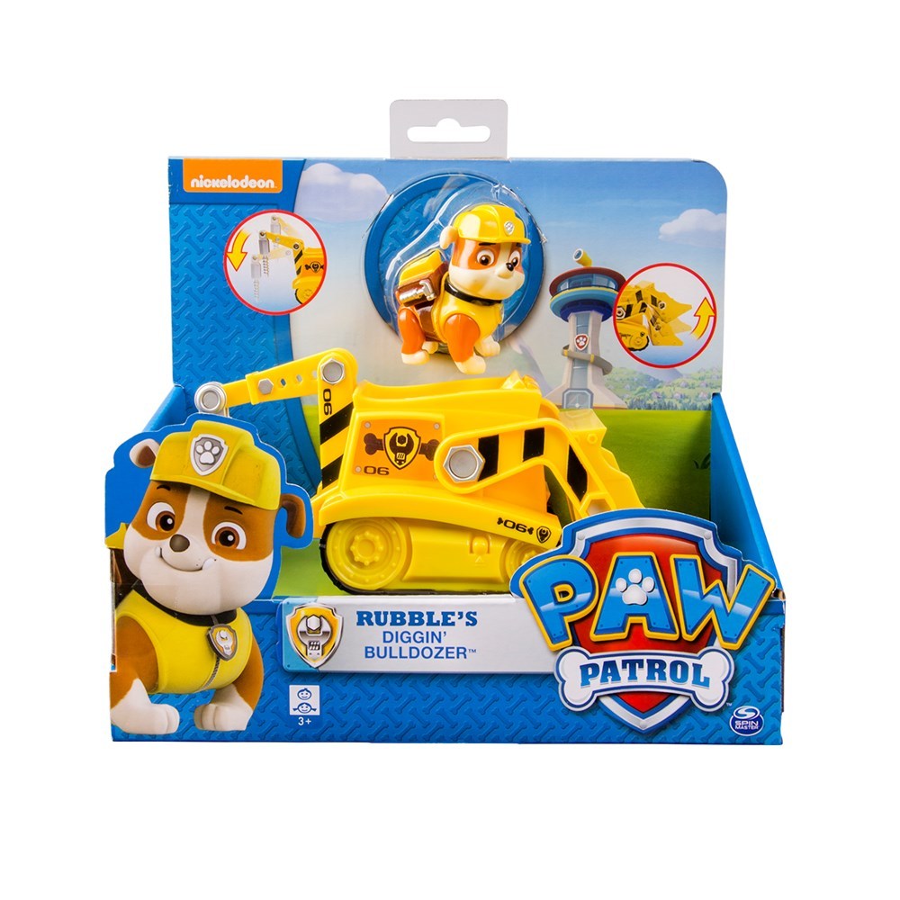 Paw Patrol Basic Vehicle & Pup - Rubble's Diggin' Bulldozer image