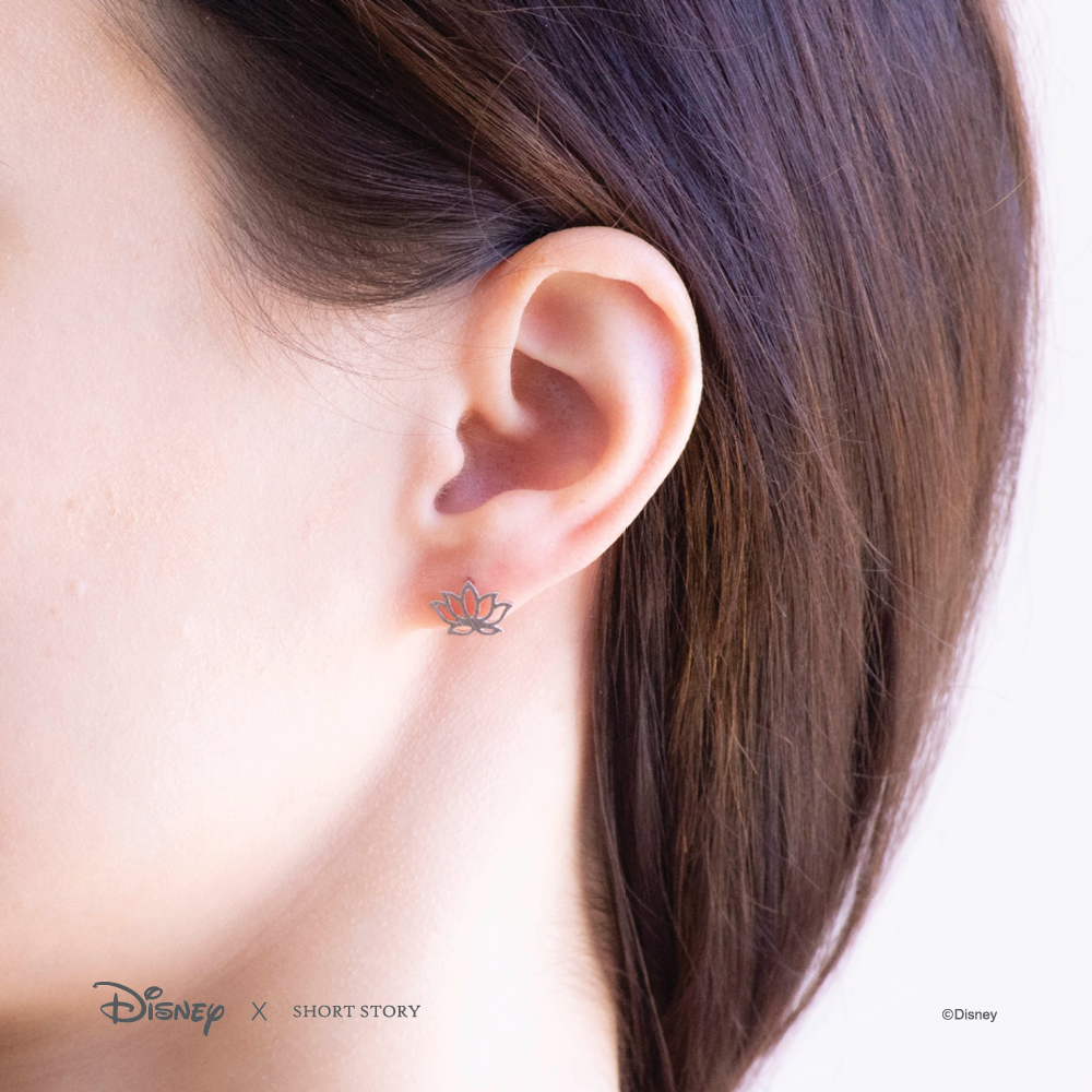 Disney Earring Jasmine Lotus - Silver image