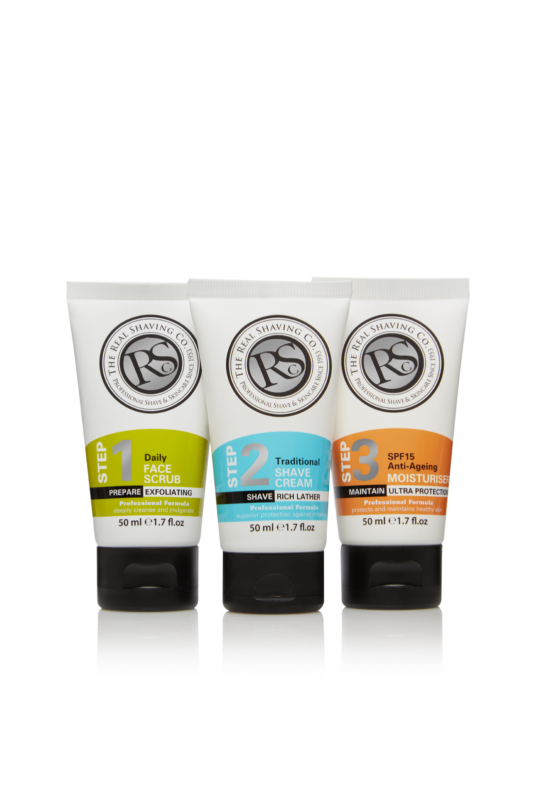 Buy Real Shaving Co. 3 Step Set (Scrub, Shave Cream + Moisturiser) at Mighty Ape NZ