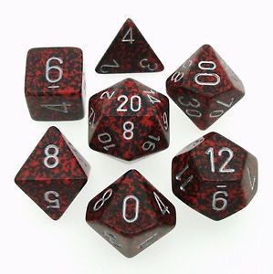 Chessex Speckled Polyhedral Dice Set - Silver Volcano