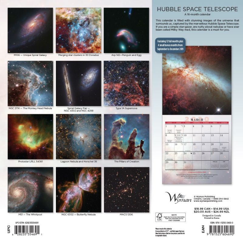 Hubble Space Telescope 2020 Square Wall Calendar image