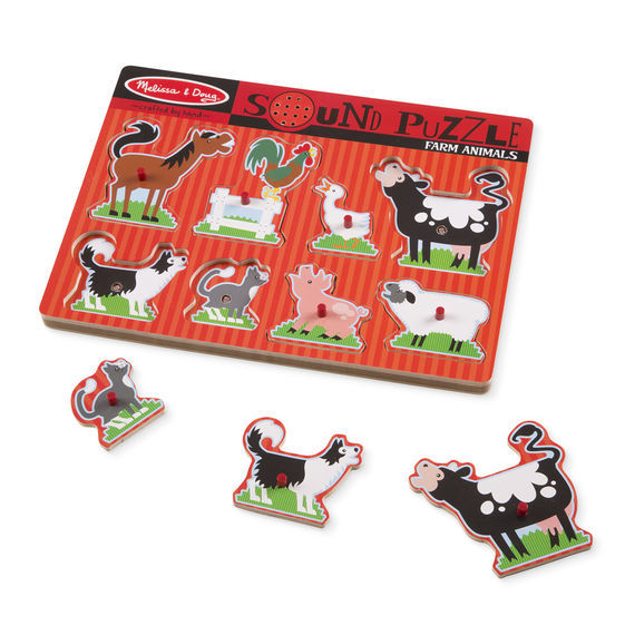 Melissa & Doug: Farm Animals Wooden Sound Puzzle