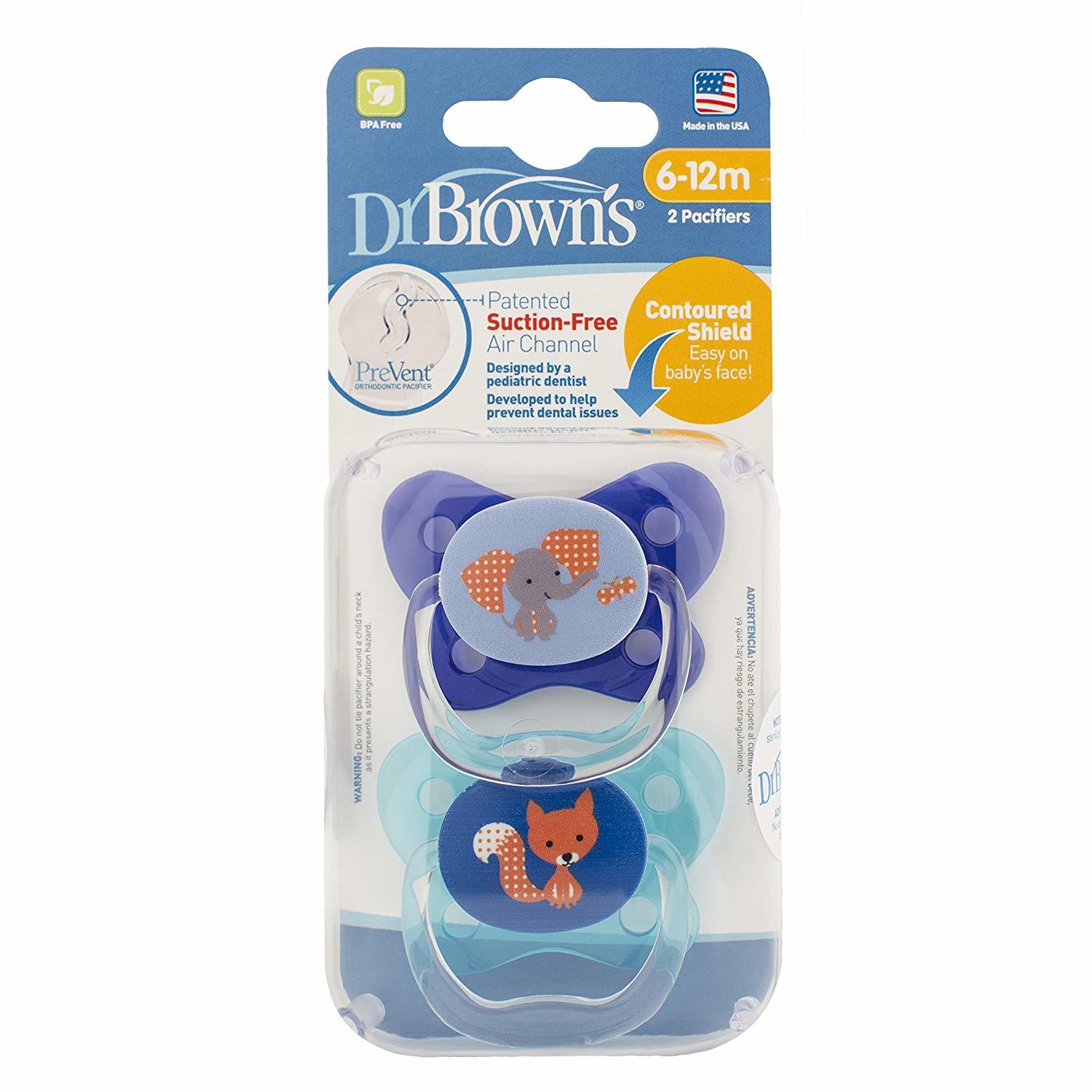Buy Dr Brown's PreVent Contoured Pacifier Stage 2 Blue 612mnths (2