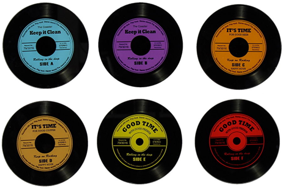 Musicology: Glass Coaster Set - Vinyl Records image