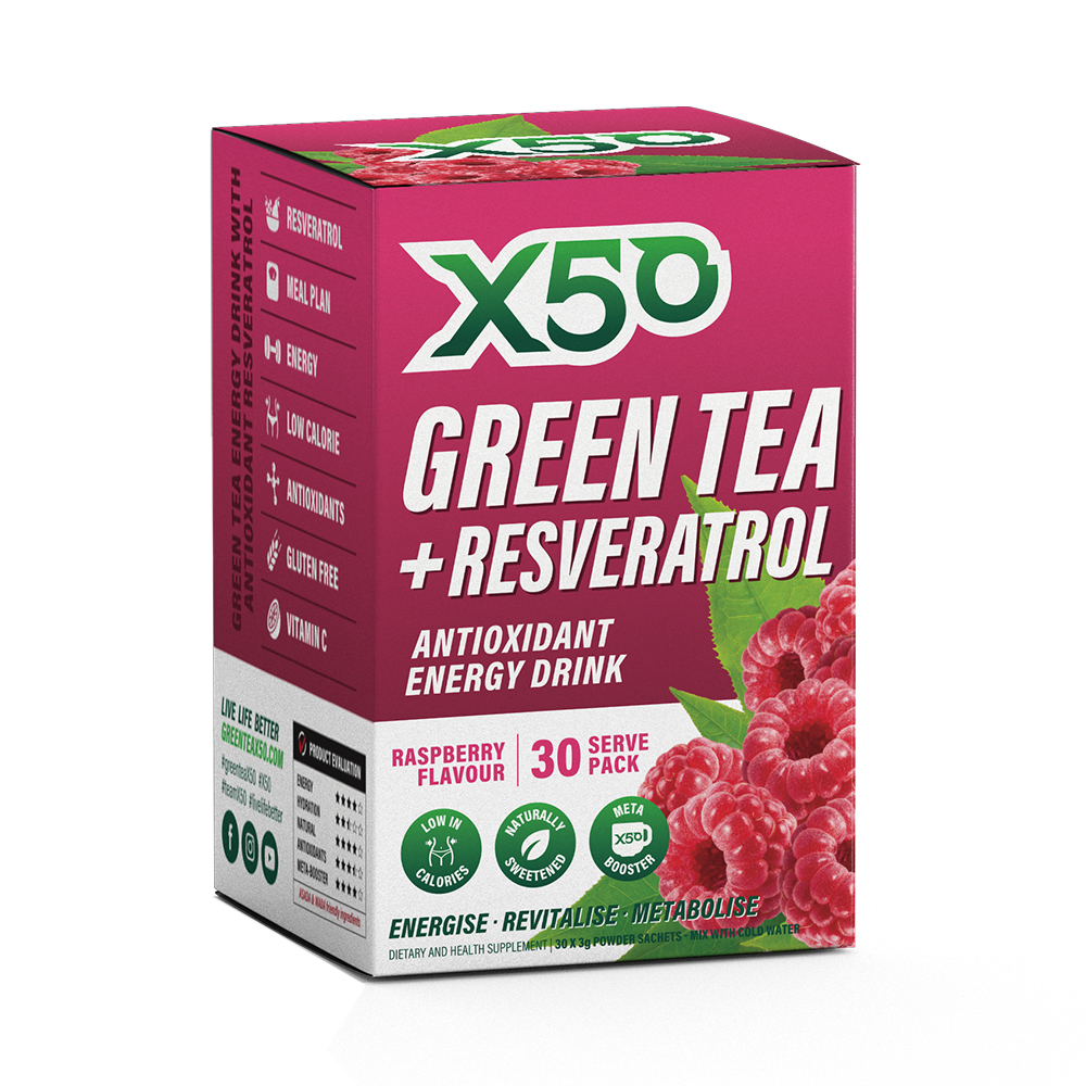Green Tea X50 + Resveratrol - Raspberry (30 Sachets) image