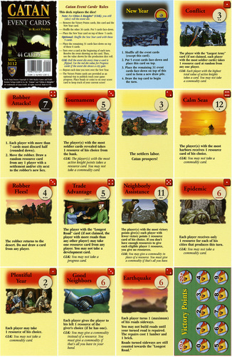 Settlers of Catan expansion : Catan Event Cards image