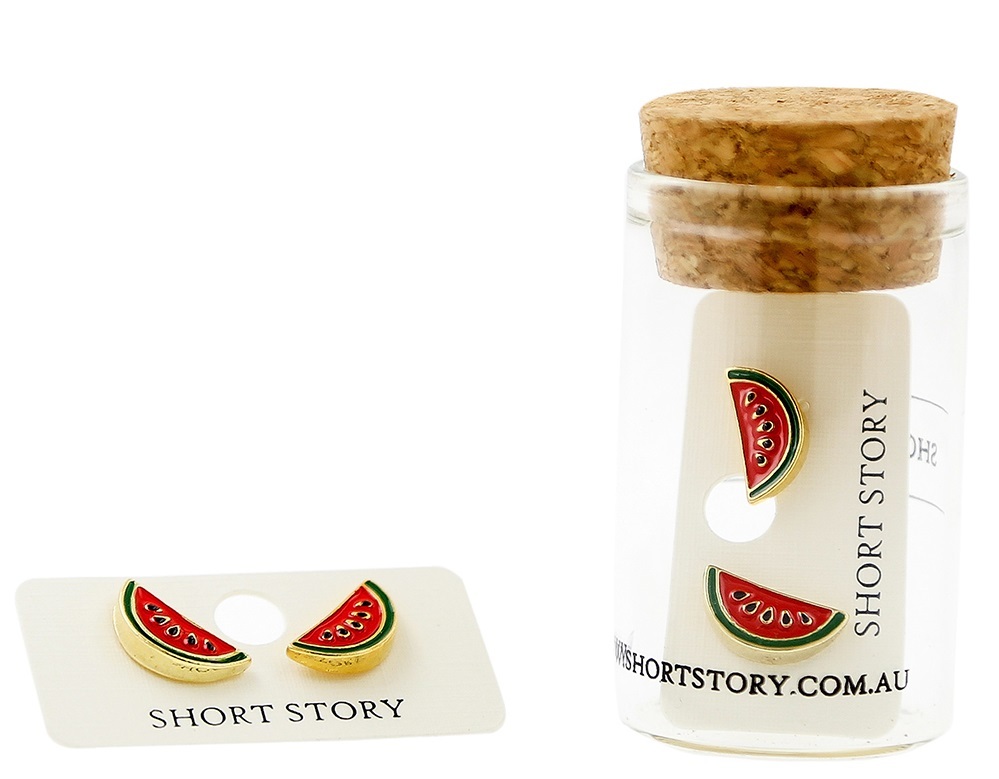 Short Story: Funky Play Earrings - Watermelon image