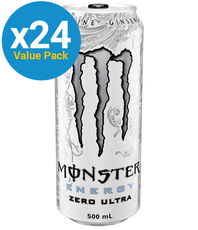 Monster Energy Zero Ultra Energy Drink 500ml Can (24 Pack) image
