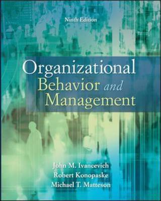 Organizational Behavior and Management on Paperback by John M. Ivancevich