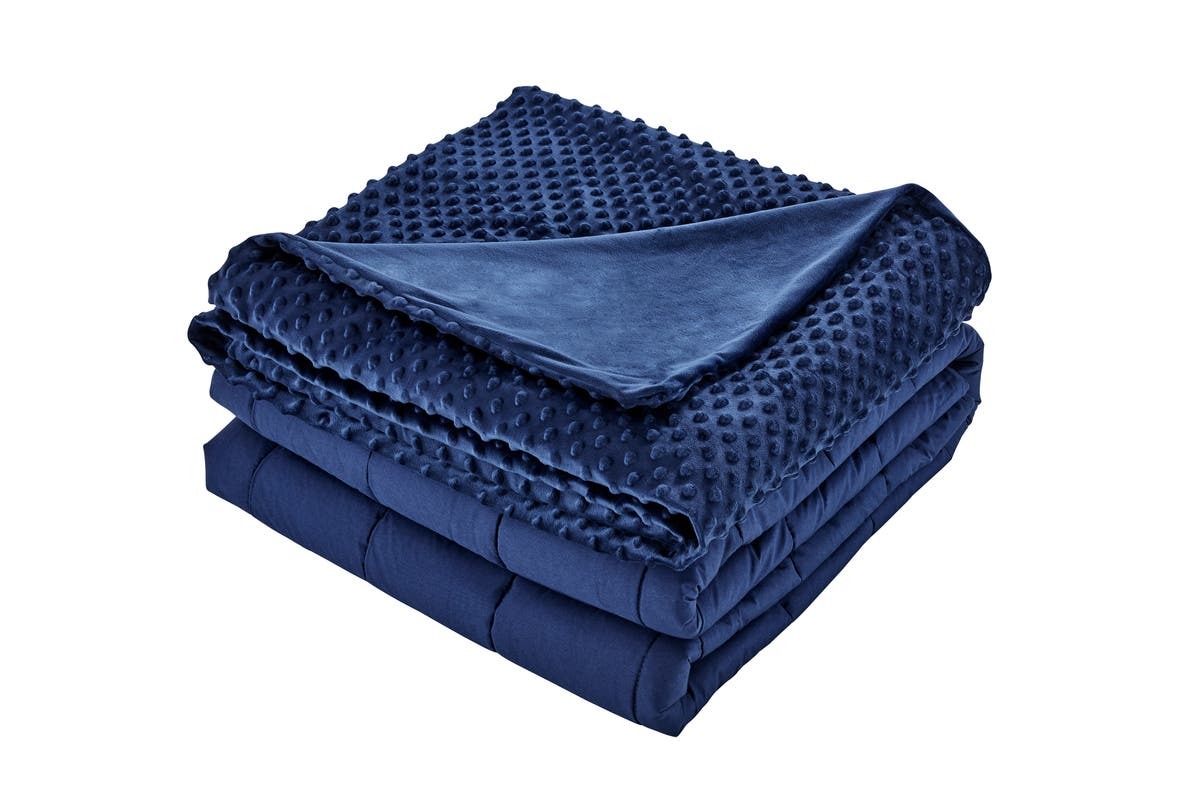 Kogan Mink Dot 7kg Weighted Cotton Blanket Navy at Mighty Ape NZ