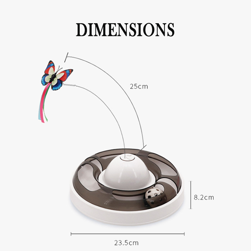 Butterfly Turntable - Interactive Pet Toy (Grey) image
