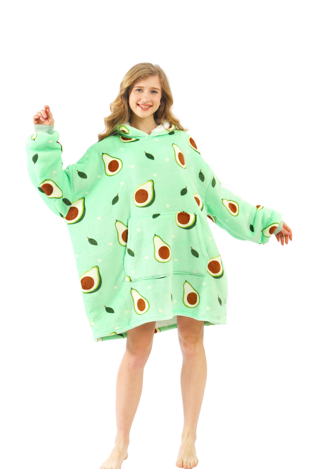 Printed Cuddle Hoodie Blanket Avocado at Mighty Ape NZ