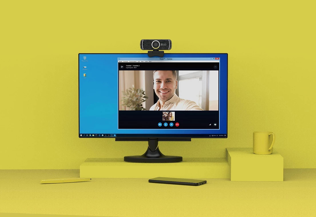 Feeltek Elec Pro FHD 1080p 5MP Webcam w/ Tripod image
