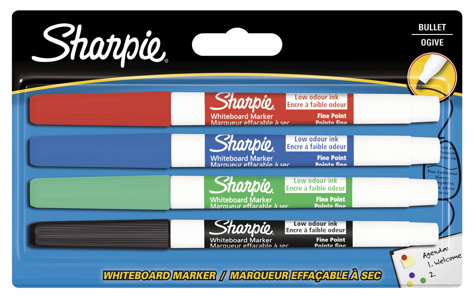 Buy Sharpie Whiteboard Fine Tip Markers Assorted Pack of 4 at Mighty Ape NZ