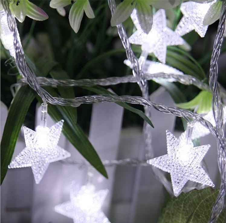 Frosted Crackle Star String Lights (40 LED)