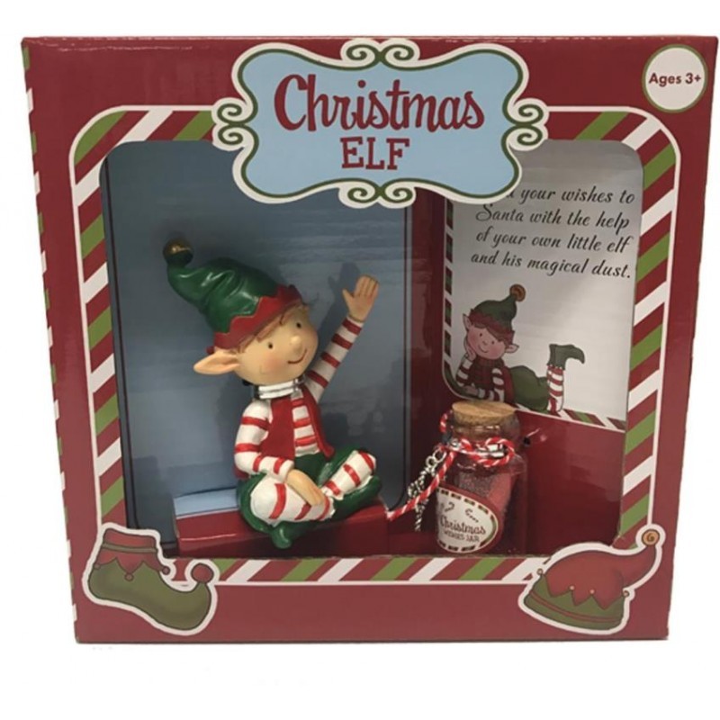 Christmas Elf Figurine With Jar