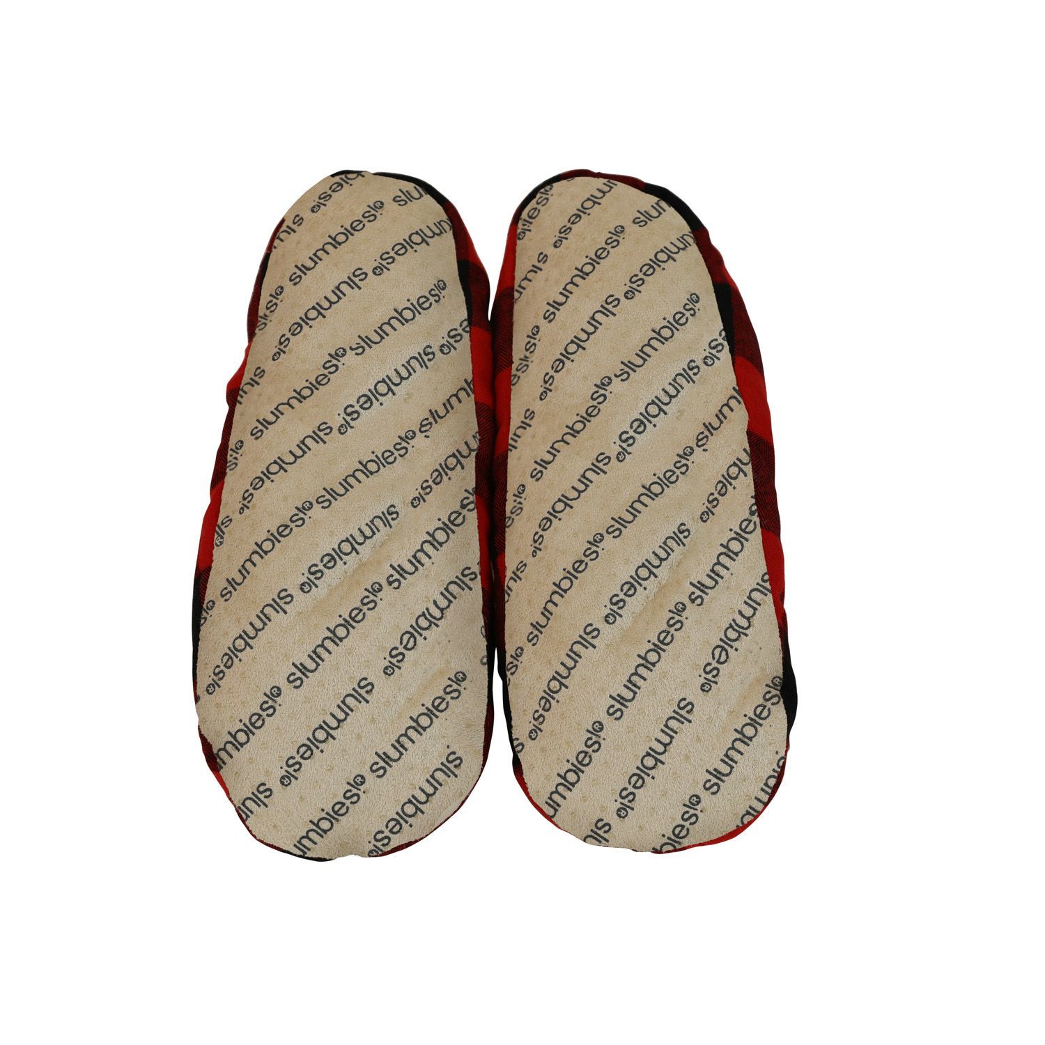 Slumbies Red/Black Men's Plaid Slippers (M)