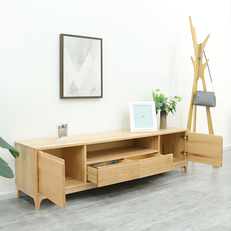 Espen 1.8M Natural Solid Hard Wood TV Cabinet image