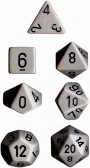 Chessex Opaque Polyhedral Dice Set - Dark Grey/Black image