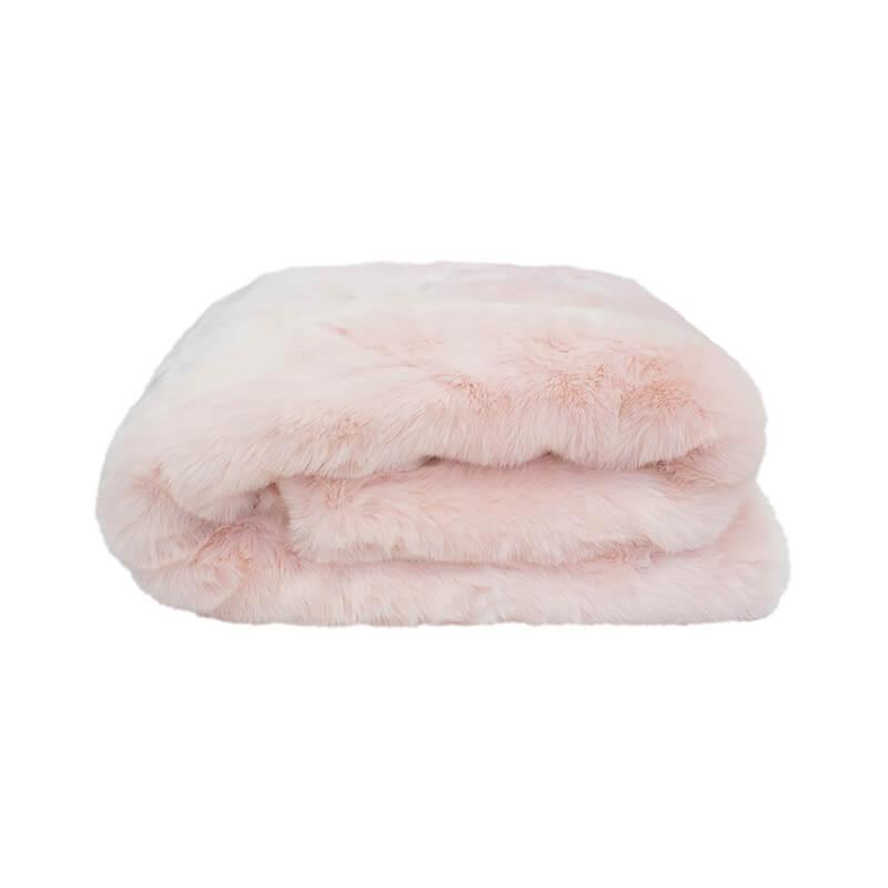 Bambury Faux Fur Throw (Rosewater)