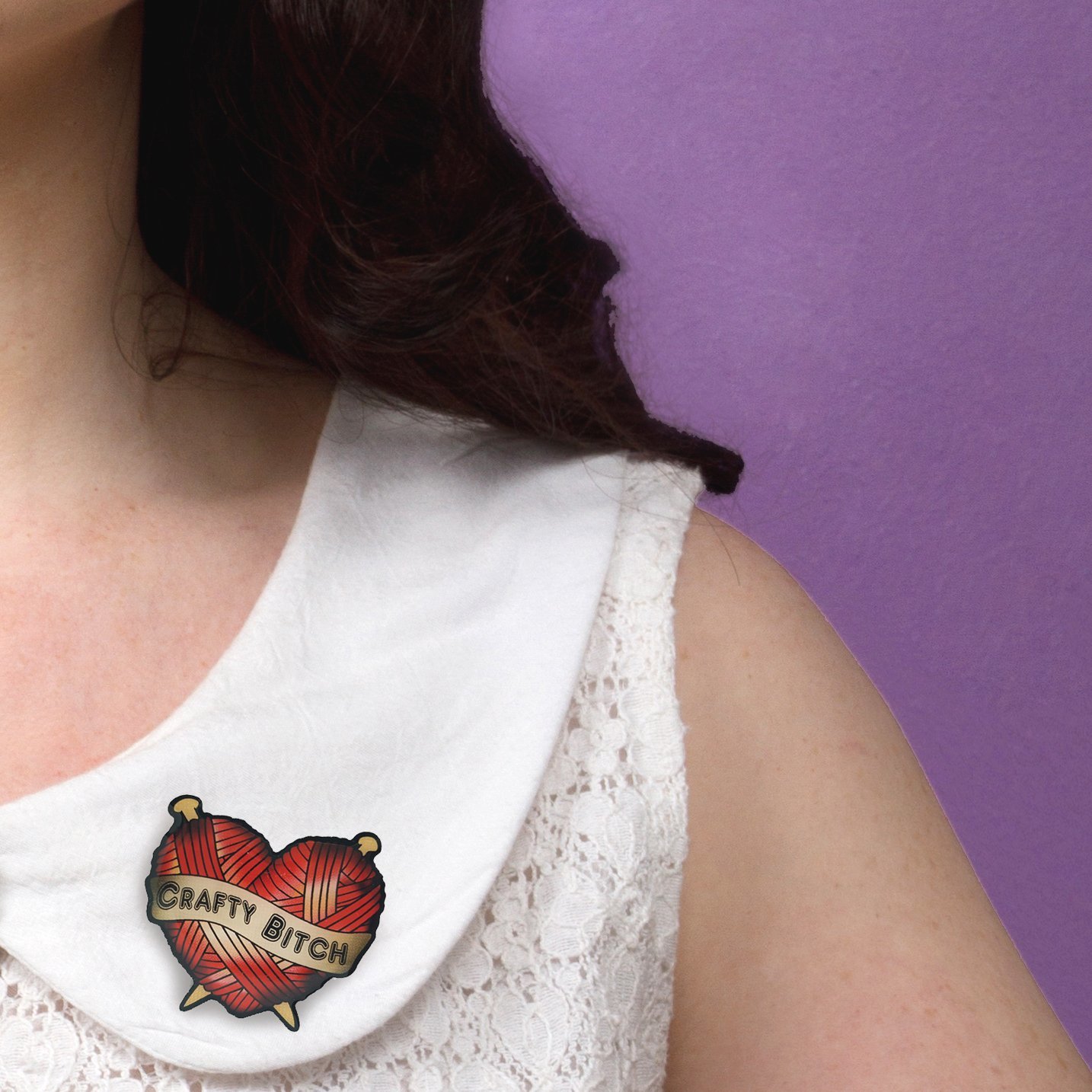 Jubly-Umph Crafty B*tch Heart Brooch image