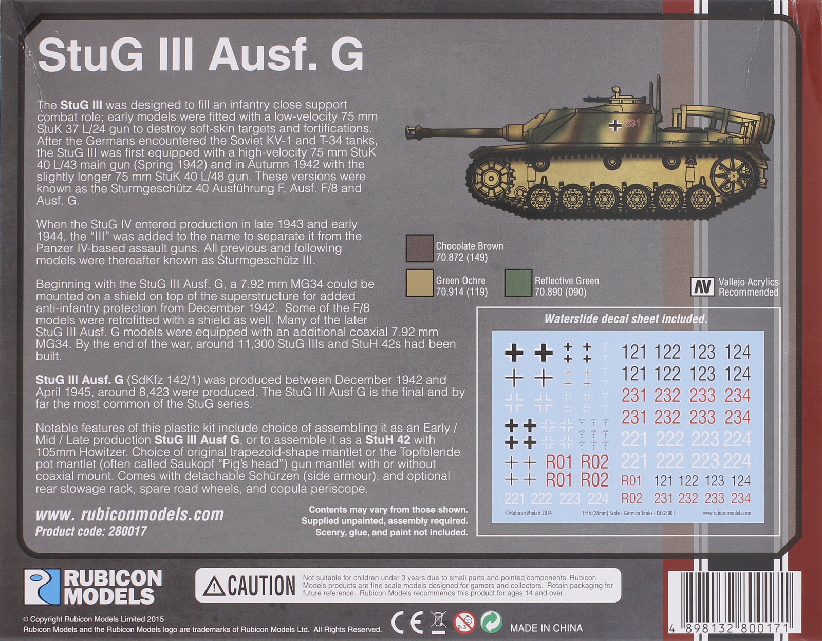 Rubicon 1/56 Stug III Ausf G