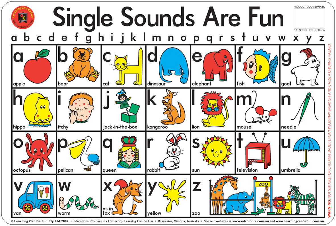 Learning Can Be Fun - Single Sounds Are Fun - Placemat