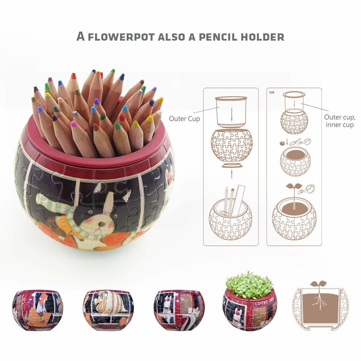 Pintoo: 80-Piece Puzzle Flower Pot - Cat's Playtime image