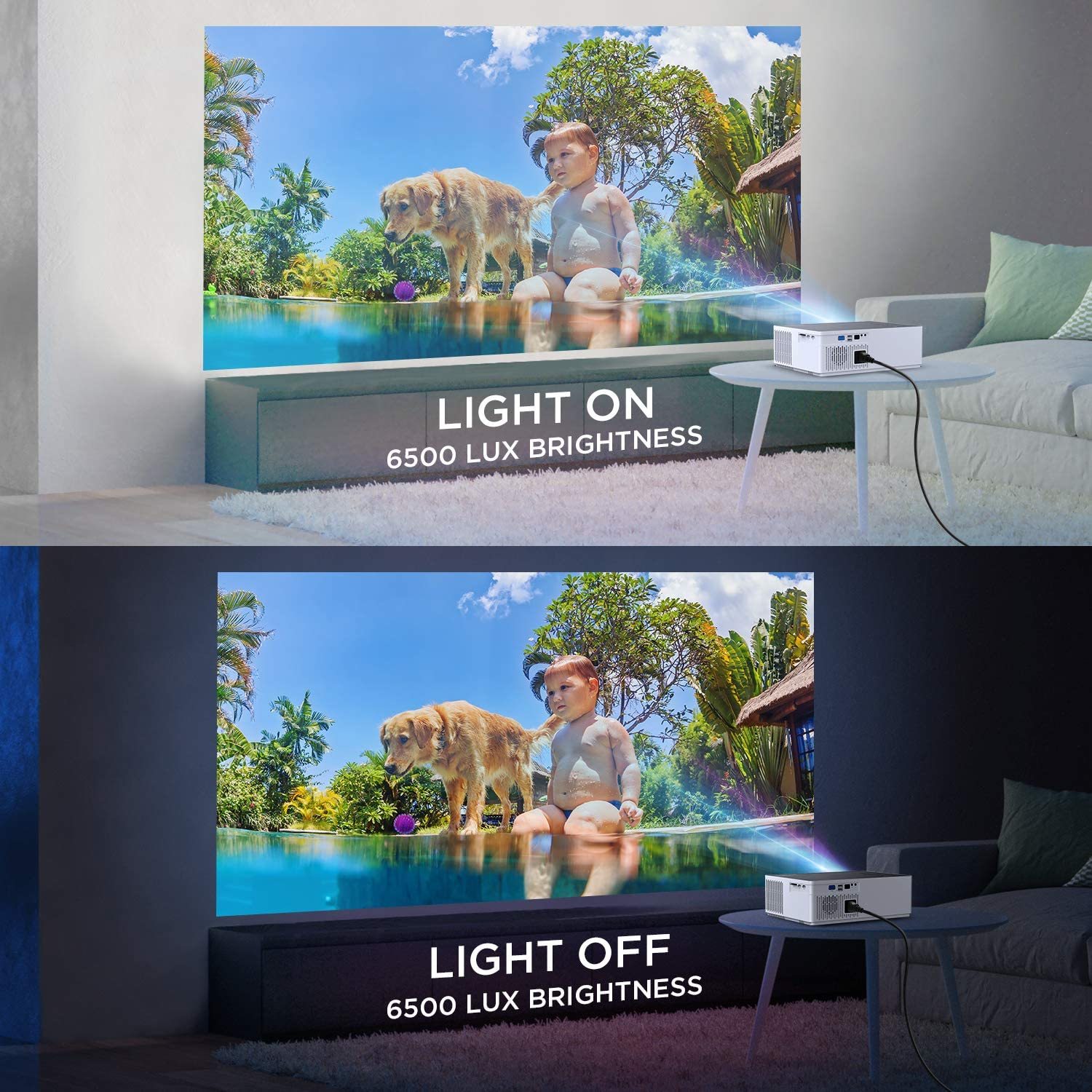 Smart LED Native 1080p Full HD Cinema Projector - Scolecite White image