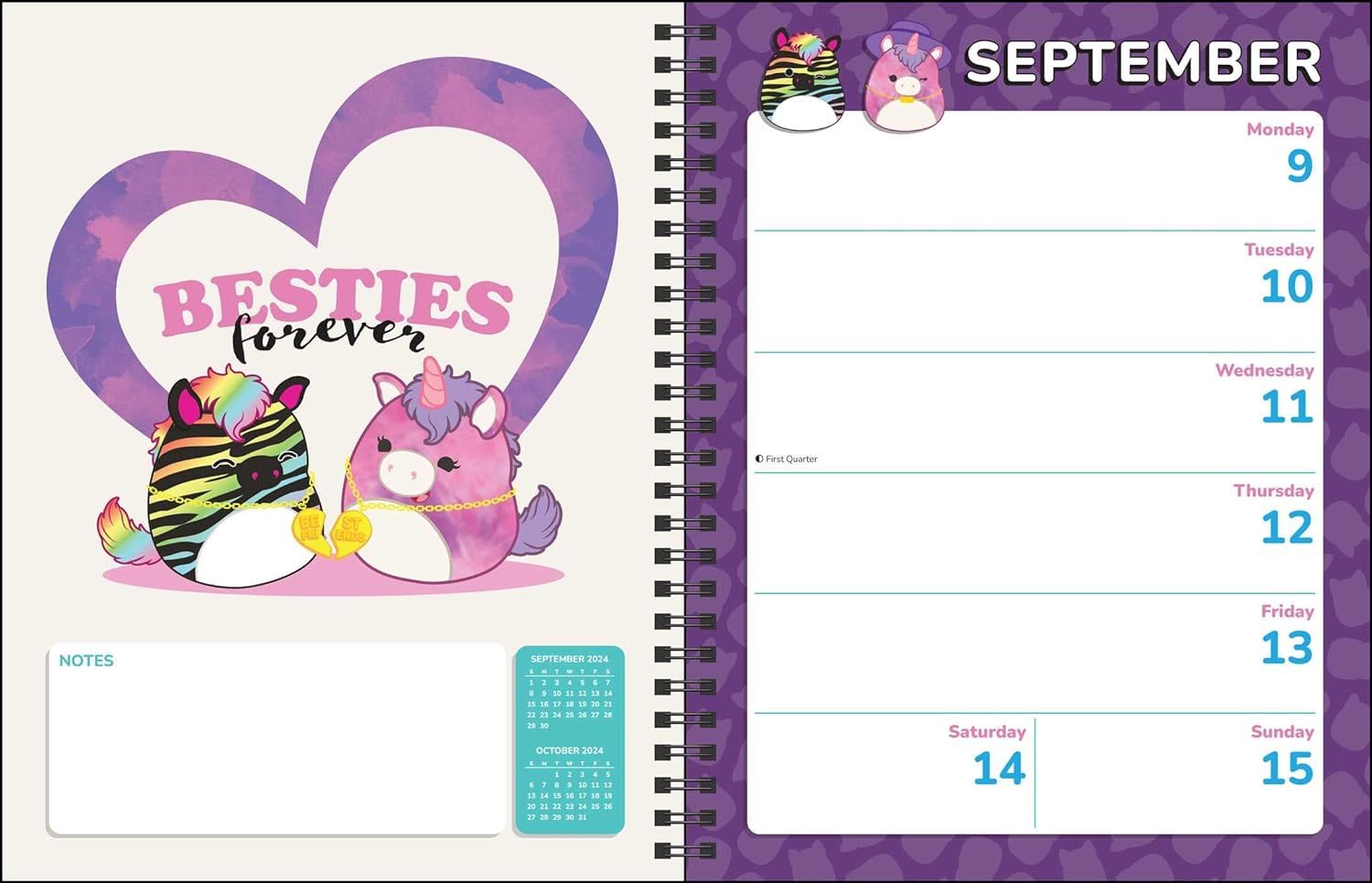 Squishmallows 12-Month 2024 Monthly/Weekly Planner Calendar by Jazwares