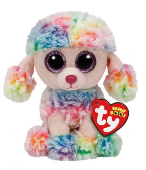 Ty Beanie Boo: Rainbow Poodle Dog - Small Plush