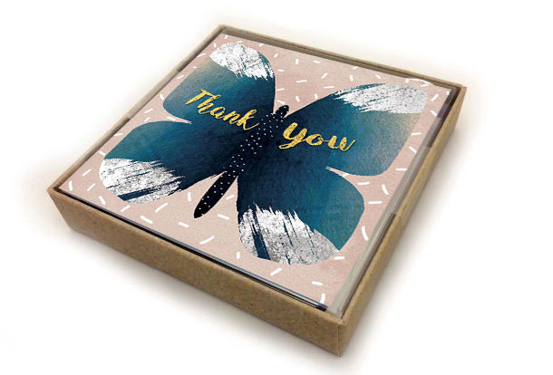 Hammond Gower: Thank You Butterfly White - Greeting Card Set