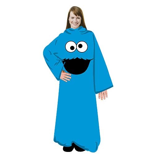 Sesame Street Cookie Monster Fleece Blanket with Sleeves image