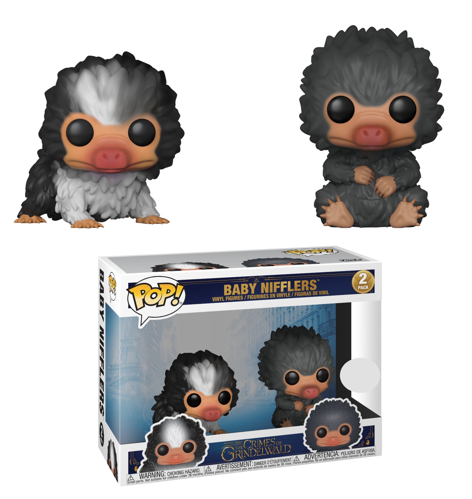 Fantastic Beasts 2 - Baby Nifflers (Black & Grey) Pop! Vinyl 2-Pack image