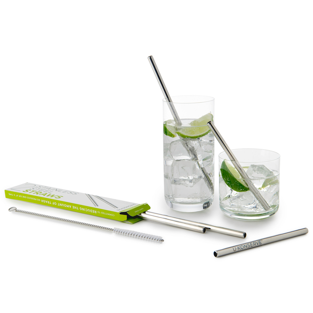 2pk Stainless Steel Straws - Standard Size image