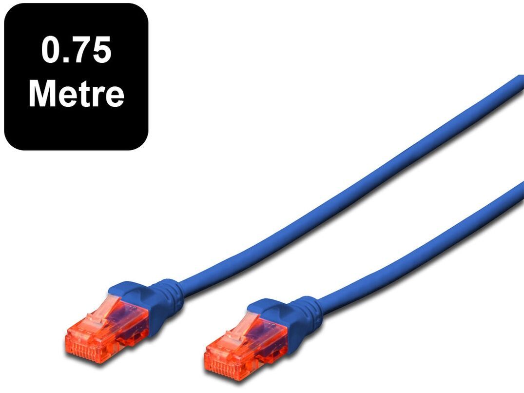 0.75m Digitus UTP Cat6 Network Cable - Blue