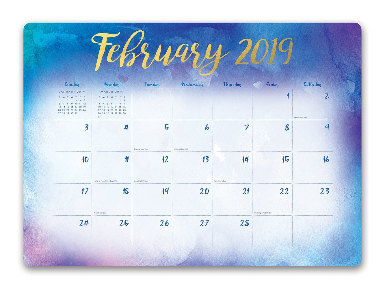 Aquarelle 2019 Desk Blotter Planner image