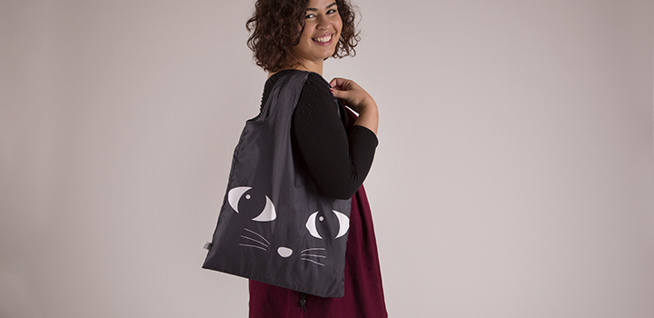 Black Cat Foldable Shopping Bag image