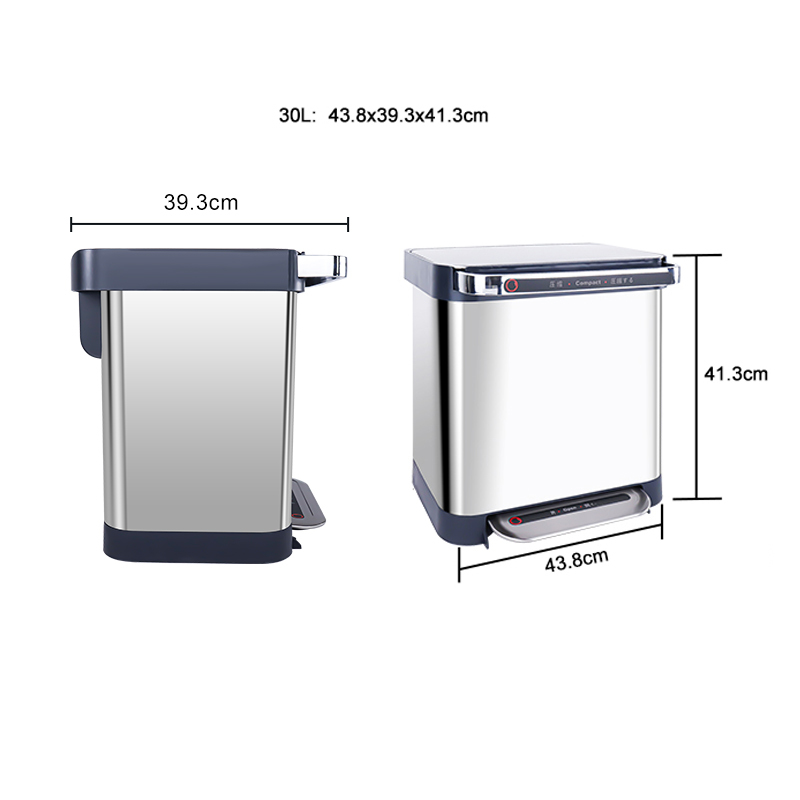 Fraser Country 30L Trash Compactor Rubbish Bin Silver at Mighty Ape NZ