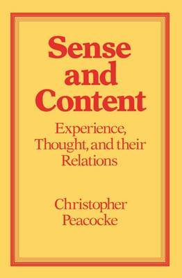 Sense and Content by Christopher Peacocke image