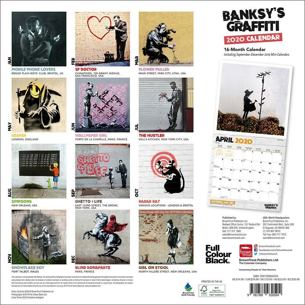 Banksy's Graffiti 2020 Square Wall Calendar image