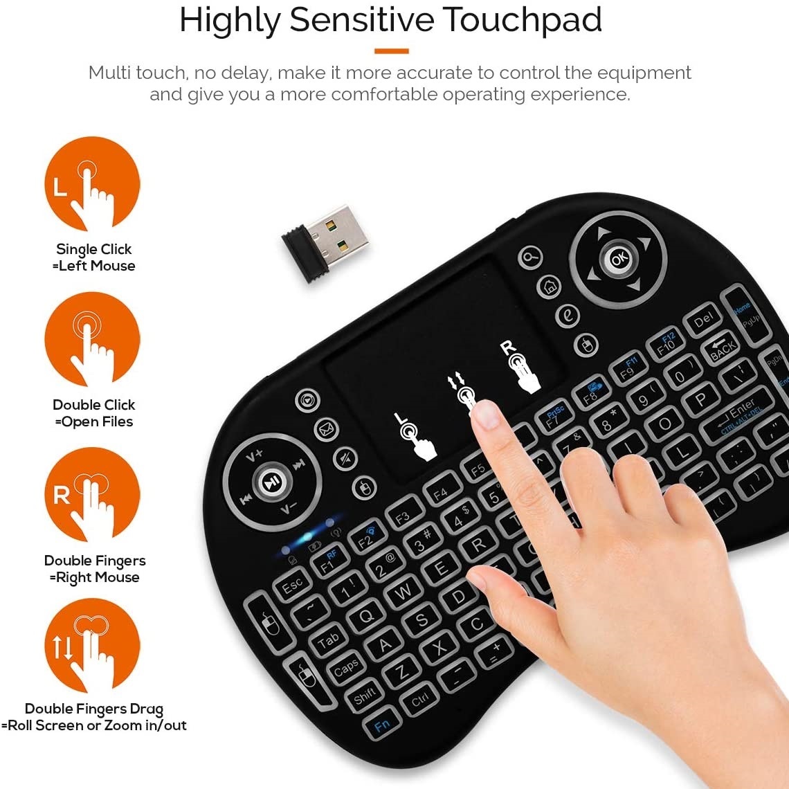 Mini Keyboard Touchpad Mouse with Lights image